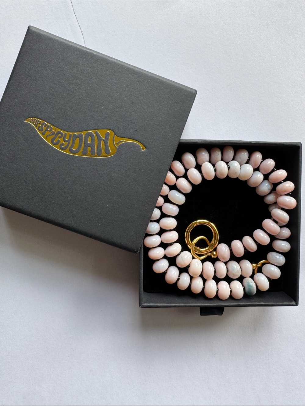 Spicy Dan pink opal beaded necklace